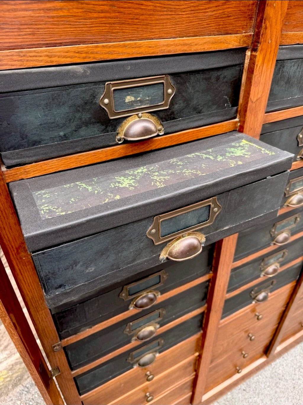 1920s Continental Filing Cabinet/Cartonnier. Oak, 30 Drawers, Haberdashery.