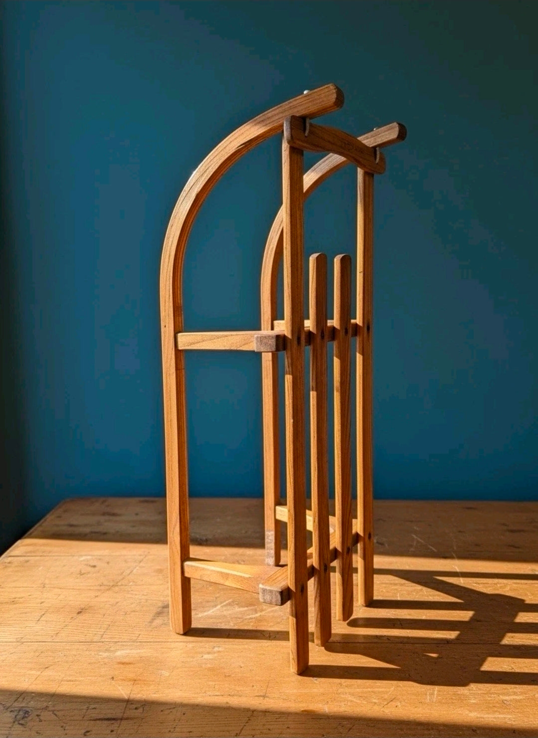 Vintage Traditional Original Davos Swiss Wooden Sledge. Ash wood