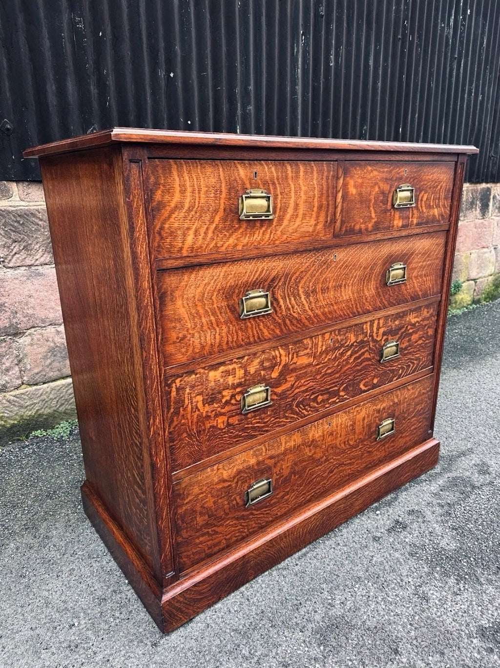 Large Antique Oak Chest Of Drawers, Edwardian C1910, 5 Drawers, Jones Moss & Co