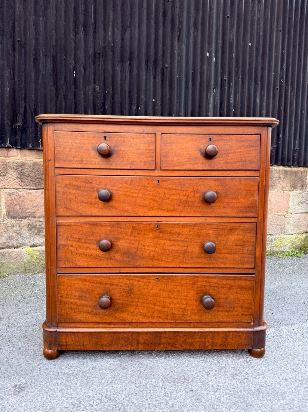Antique Mahogany Chest Of Drawers, Victorian Original, 5 Drawers, Bedroom