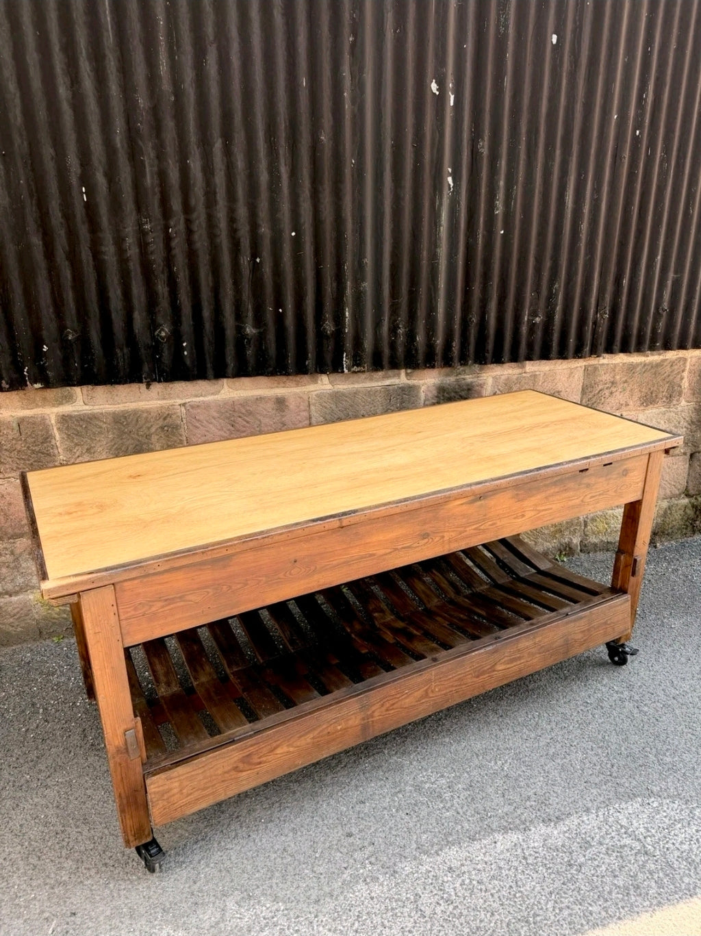 Vintage Industrial Drapers/Textile Mill Table. 1930’s, Kitchen Island, Original