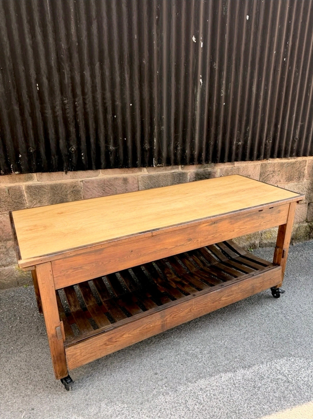 Vintage Industrial Drapers/Textile Mill Table. 1930’s, Kitchen Island, Original