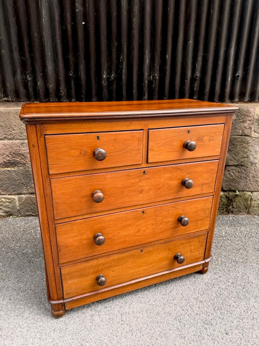 Antique Mahogany Chest Of Drawers, Victorian Original, 5 Drawers, Bedroom