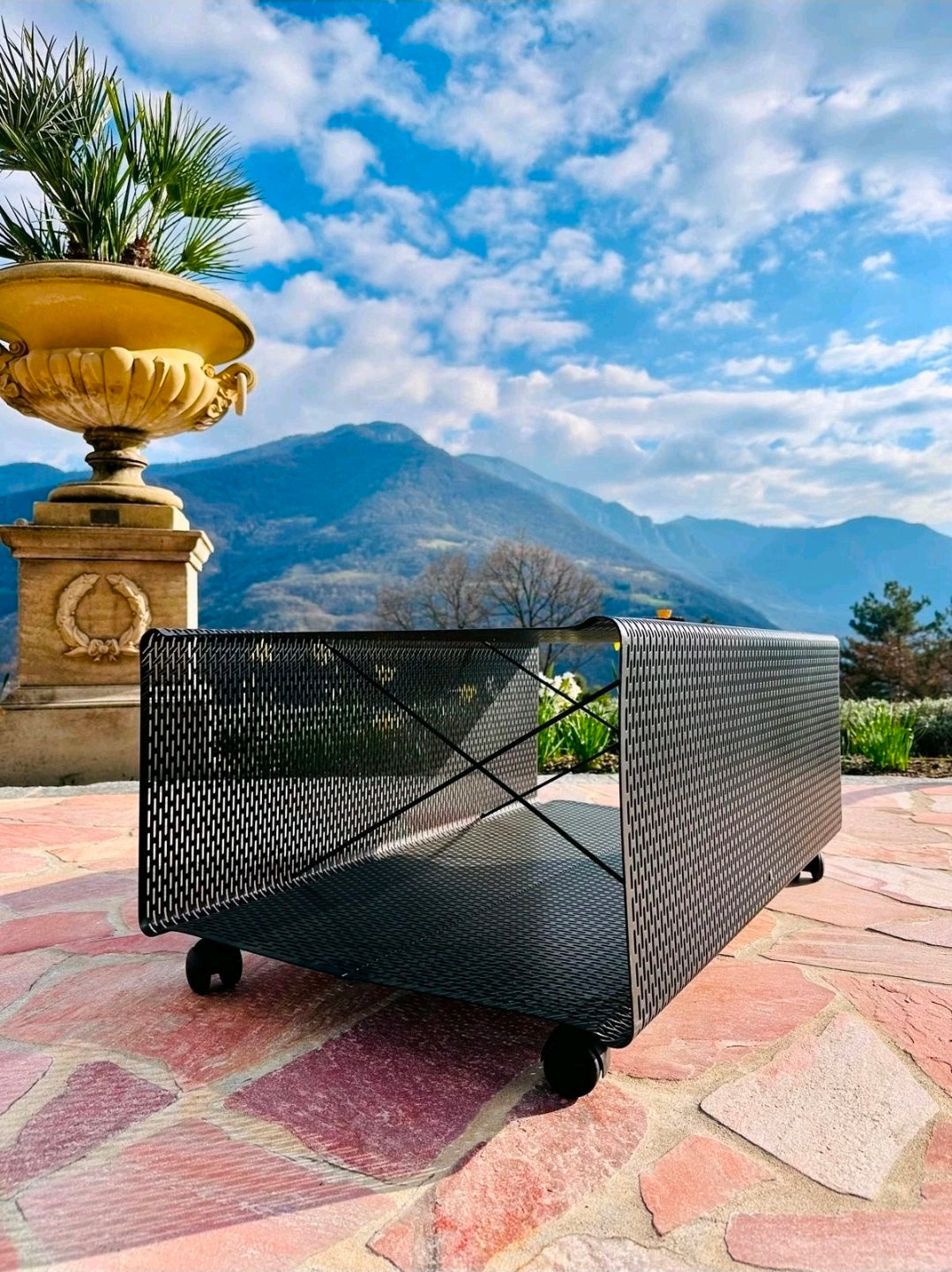 Punched Steel Plate, Outdoor Furniture Set by NEOLT, 1980s Patio, Garden Seating