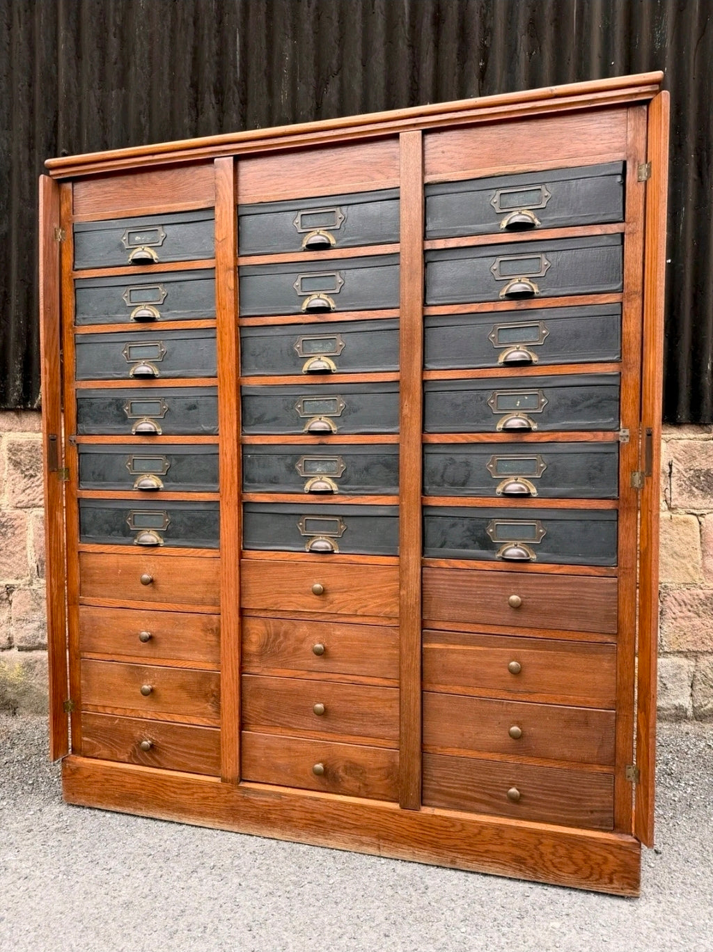 1920s Continental Filing Cabinet/Cartonnier. Oak, 30 Drawers, Haberdashery.