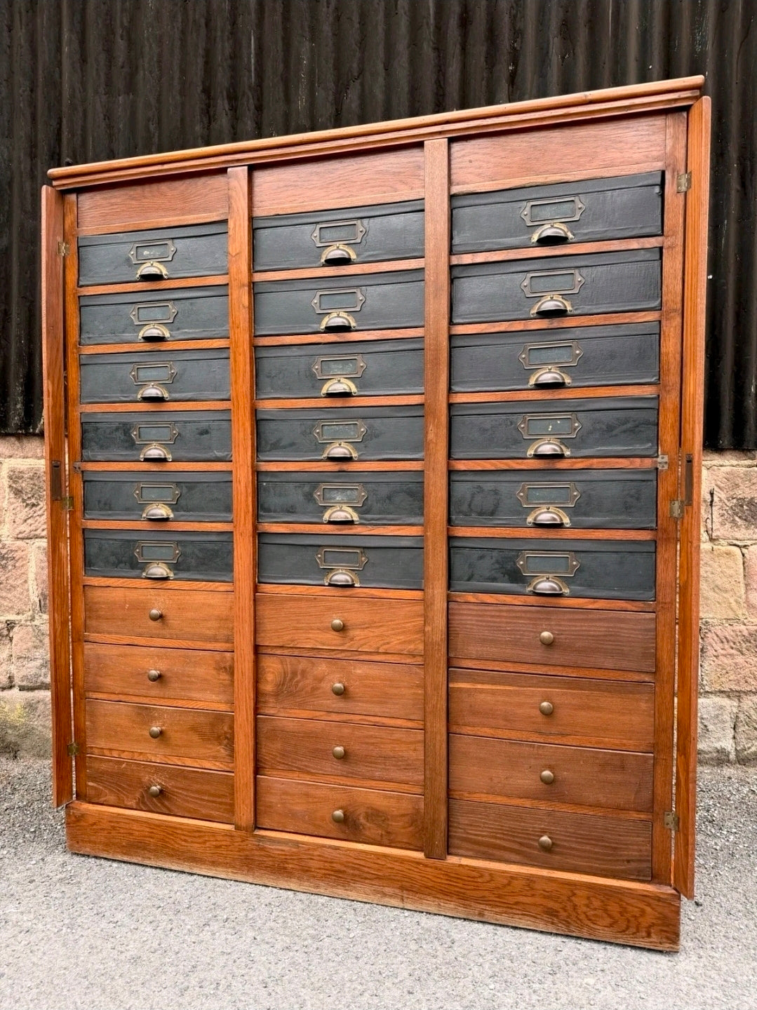 1920s Continental Filing Cabinet/Cartonnier. Oak, 30 Drawers, Haberdashery.
