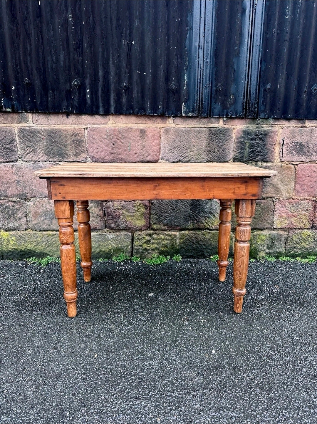 Vintage Farmhouse Pine Side Table. Country, Kitchen, Prep, Rustic,
