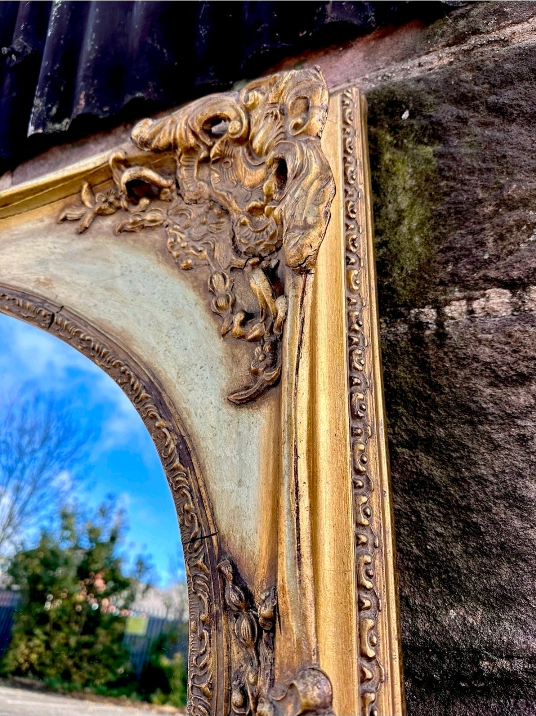 Large Ornate Gilt Framed Late 19th Century Italian Mirror