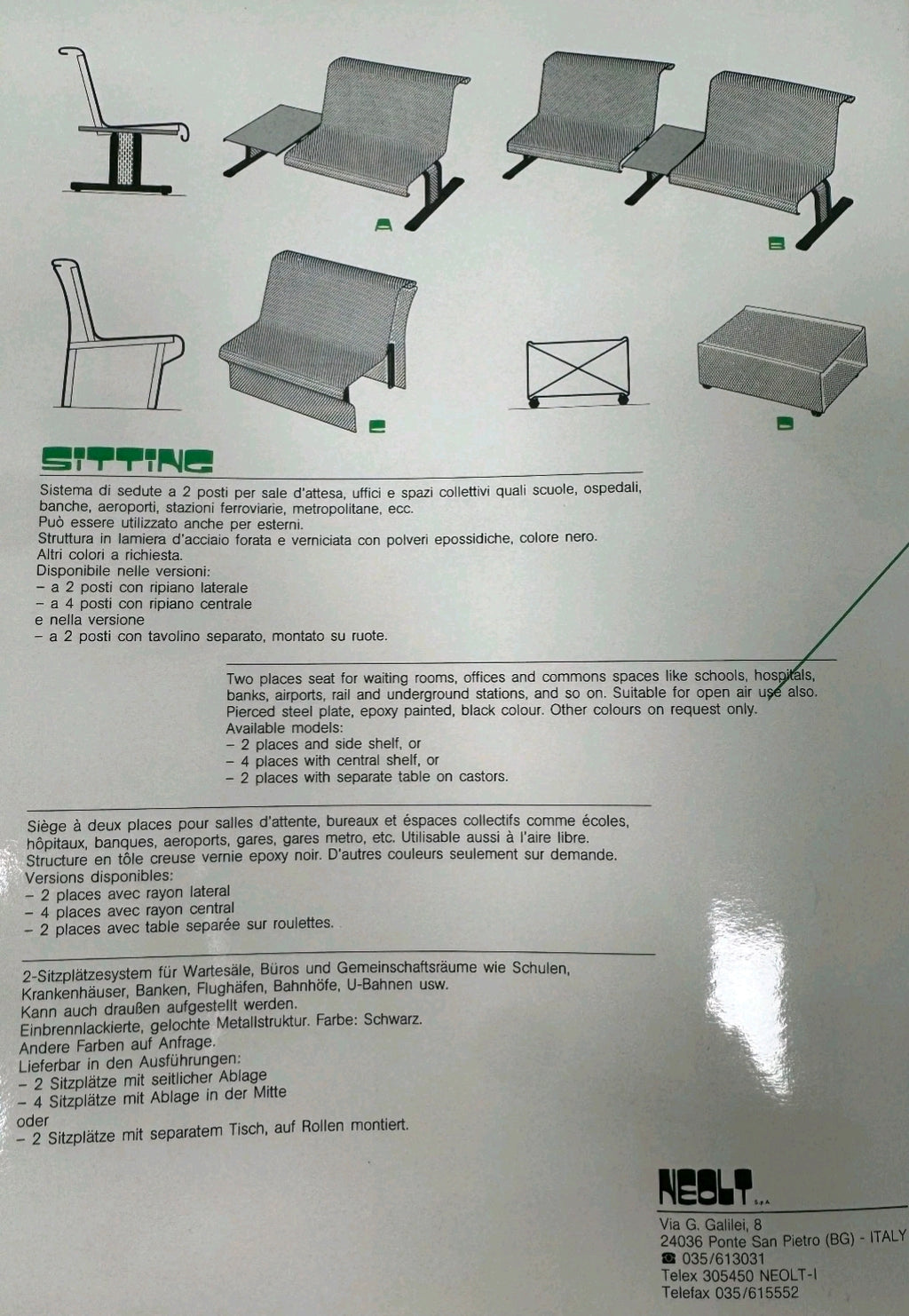 Punched Steel Plate, Outdoor Furniture Set by NEOLT, 1980s Patio, Garden Seating