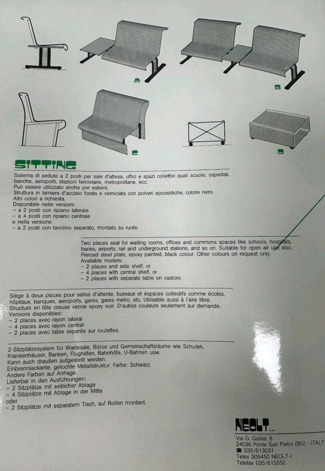 Punched Steel Plate, Outdoor Furniture Set by NEOLT, 1980s Patio, Garden Seating