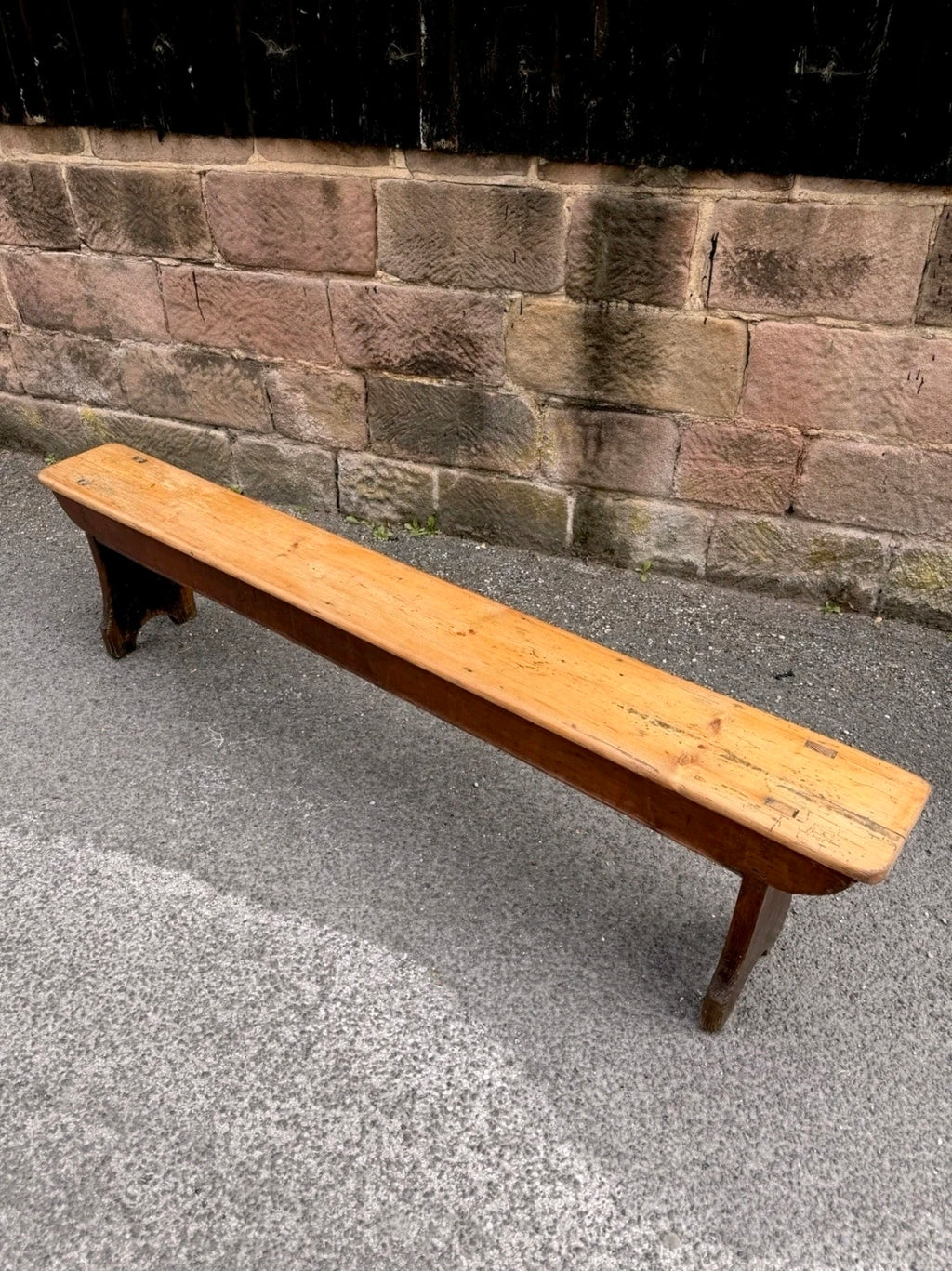 Antique Victorian Rustic Pine Bench, Church Bench, Dining Bench, Hallway