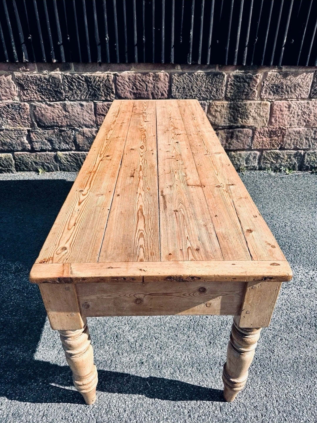 Antique Victorian Pine Farmhouse Table, Dining/ Prep, Country House, 3 Drawer