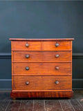Antique Mahogany Chest Of Drawers, Victorian Original, 5 Drawers, Bedroom