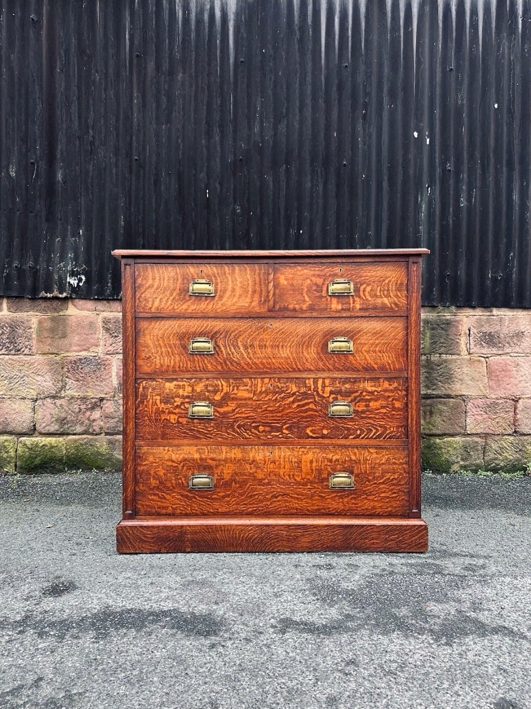 Large Antique Oak Chest Of Drawers, Edwardian C1910, 5 Drawers, Jones Moss & Co