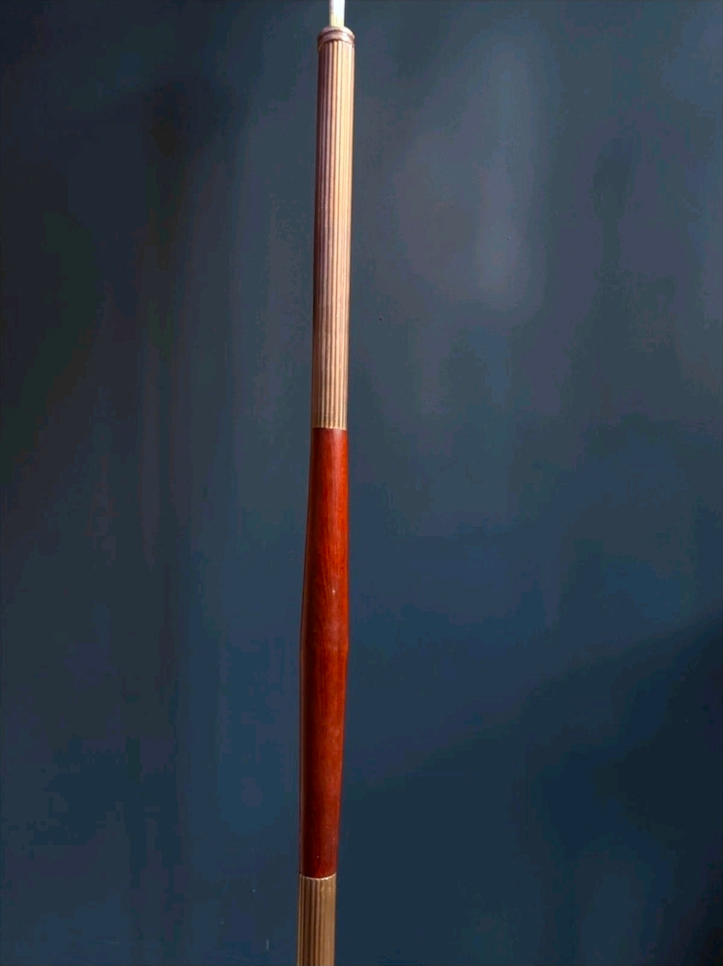 Mid-Century Danish Teak & Brass Floor Lamp, Original, Round Base