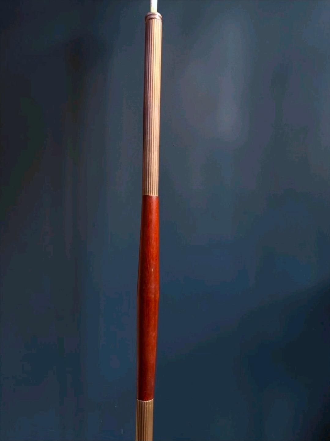 Mid-Century Danish Teak & Brass Floor Lamp, Original, Round Base