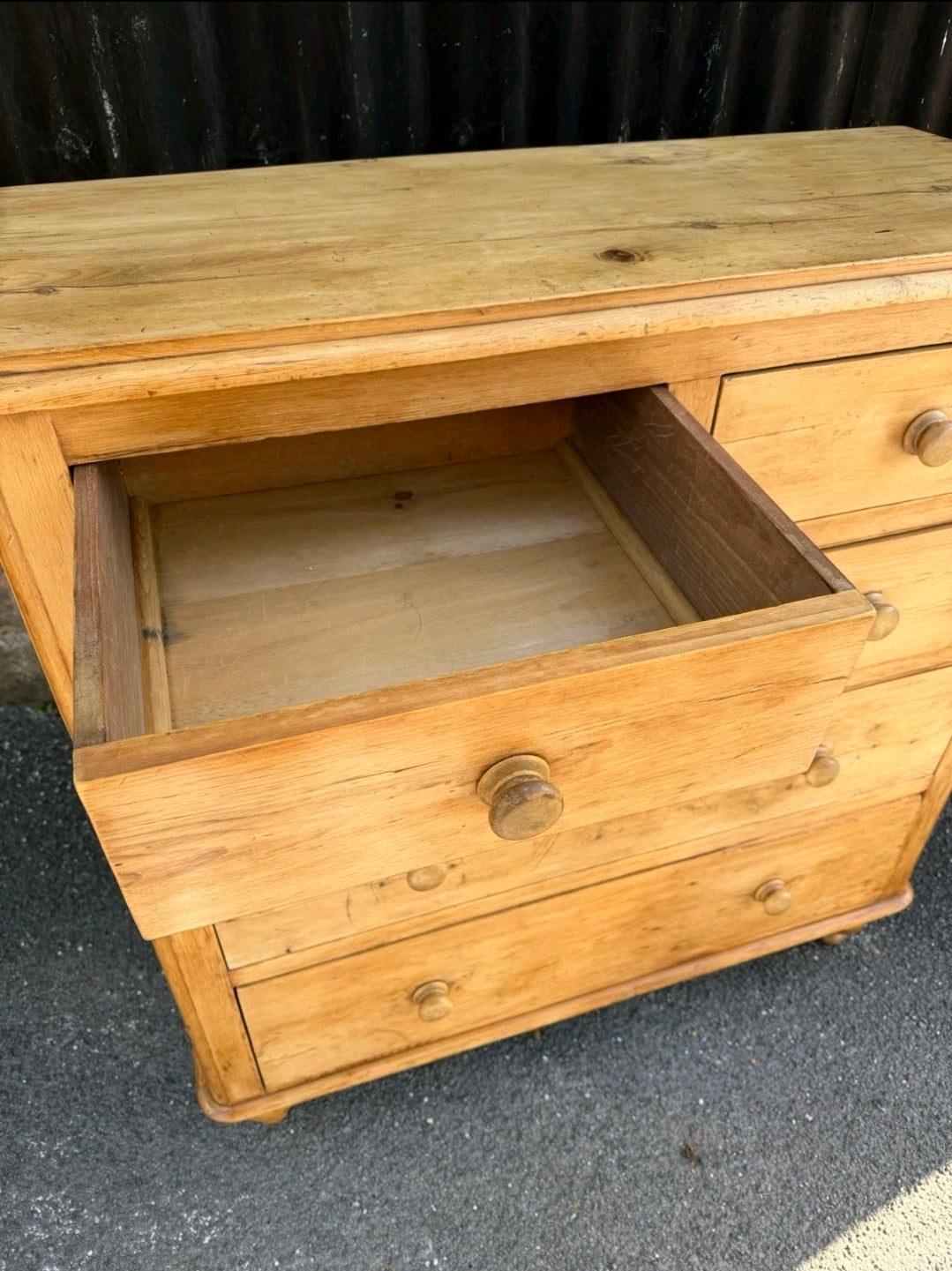 Large Antique Victorian Pine Chest Of Drawers, Country Farmhouse, Bedroom. Tall