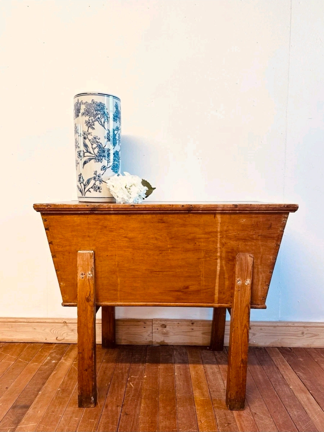 Antique 19th Century Pitch Pine Dough Bin, Coffer Chest, Console, Side Table