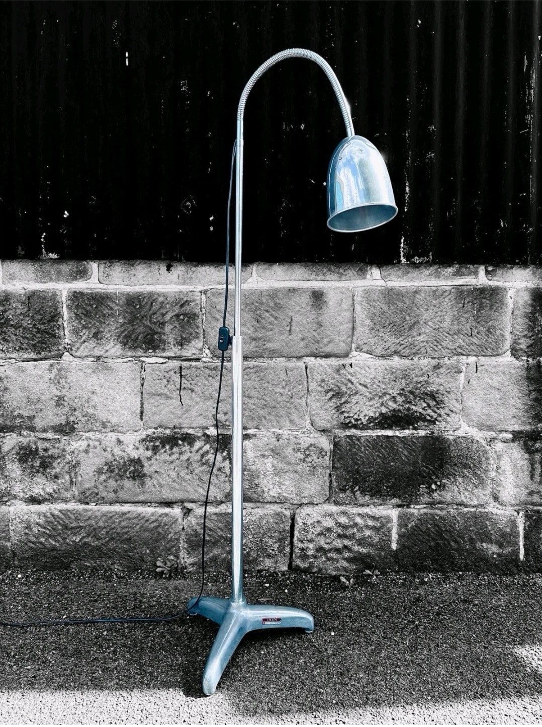 Vintage Medical 1960s Stainless Steel Adjustable Lamp. Italian INAM, Original