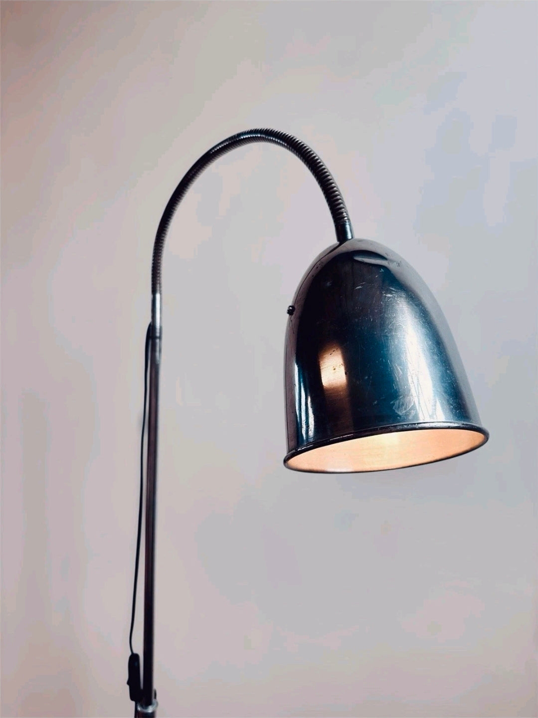 Vintage Medical 1960s Stainless Steel Adjustable Lamp. Italian INAM, Original