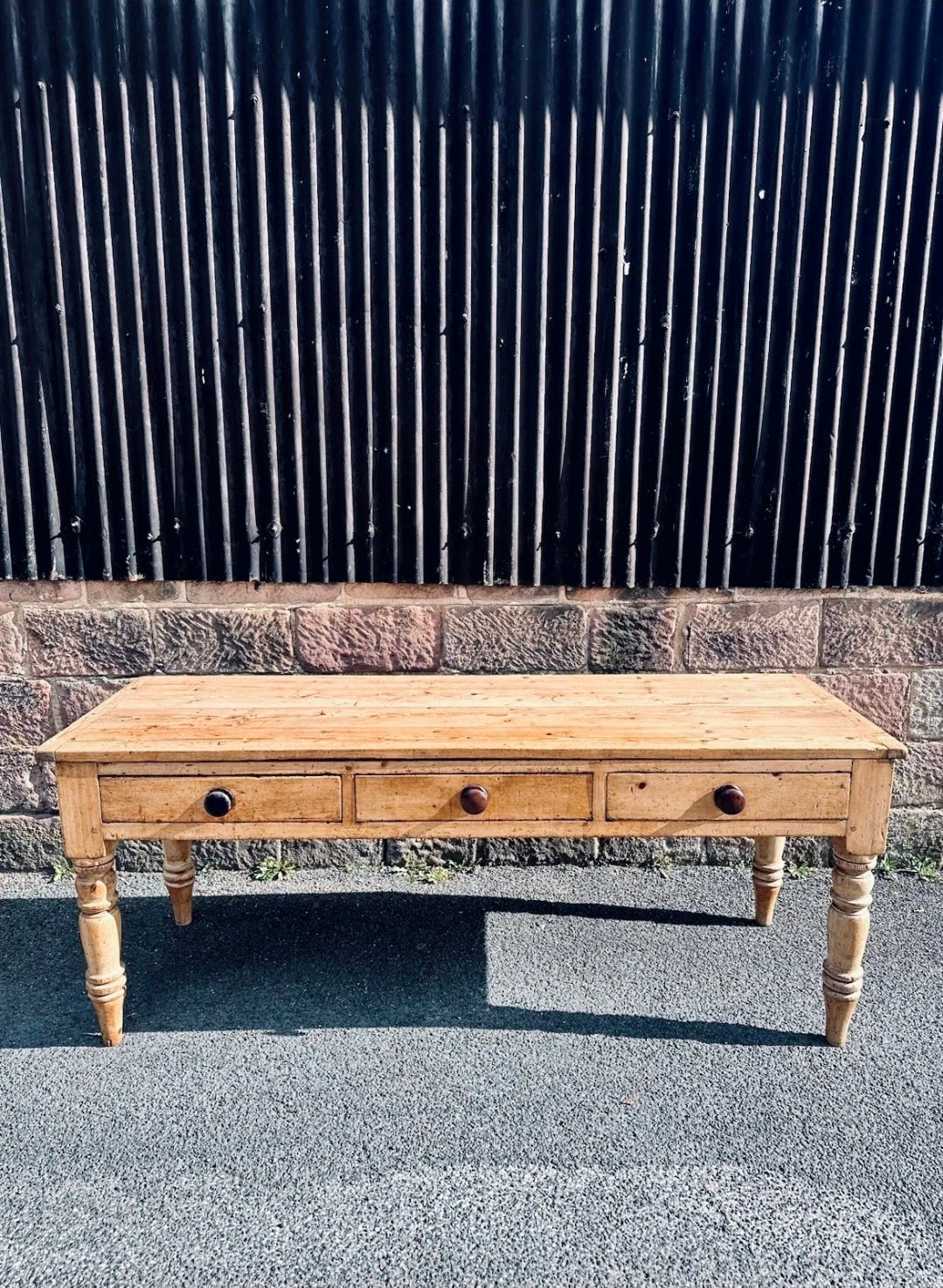 Antique Victorian Pine Farmhouse Table, Dining/ Prep, Country House, 3 Drawer