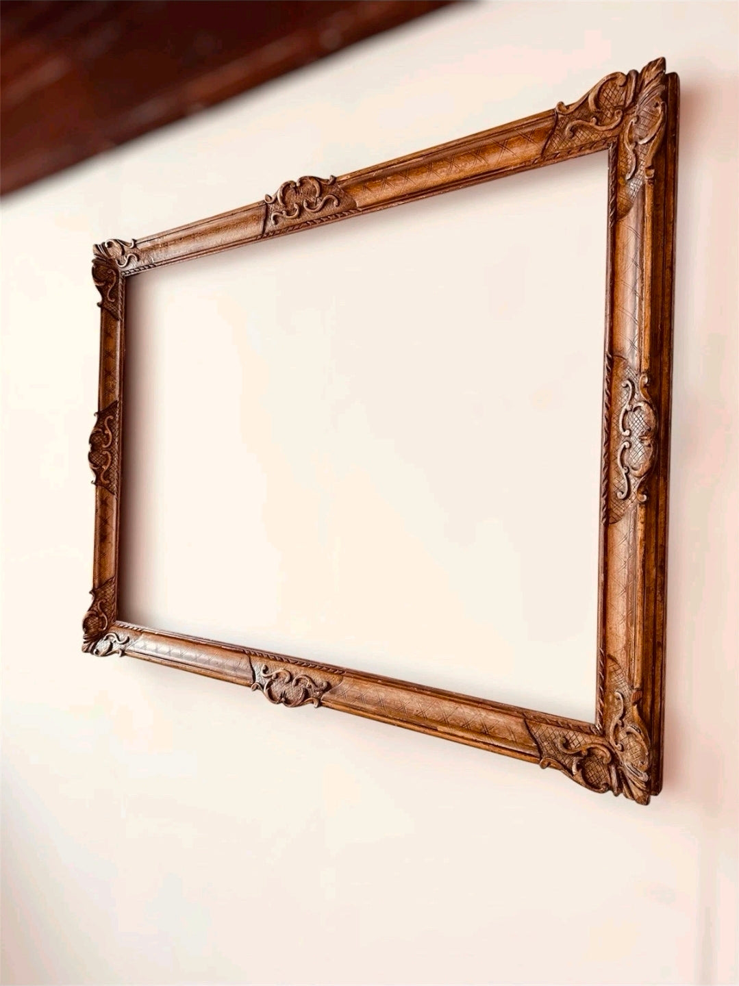 Antique Late 19th Century Italian Wood & Gesso Picture Frame