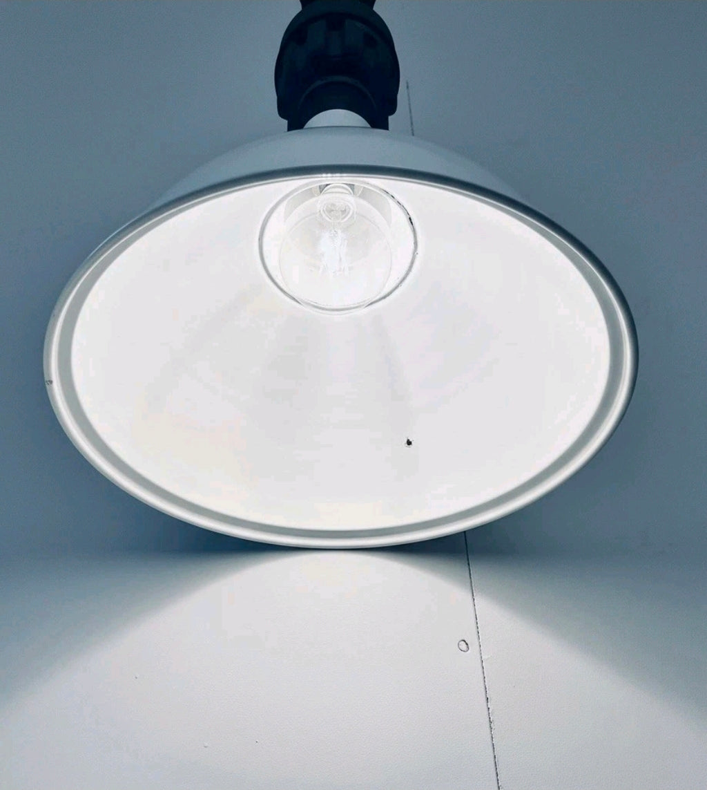 Original 1950s Industrial Benjamin Enamel Pendant Light, Kitchen, Feature, White
