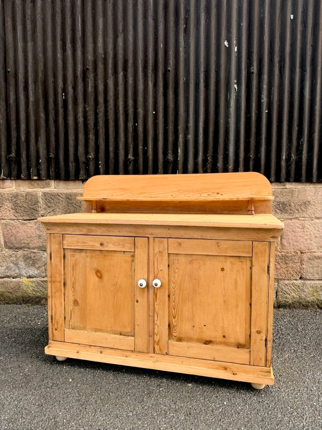 Victorian Antique Pine Chiffonier Side Board, Cupboard Console, Kitchen