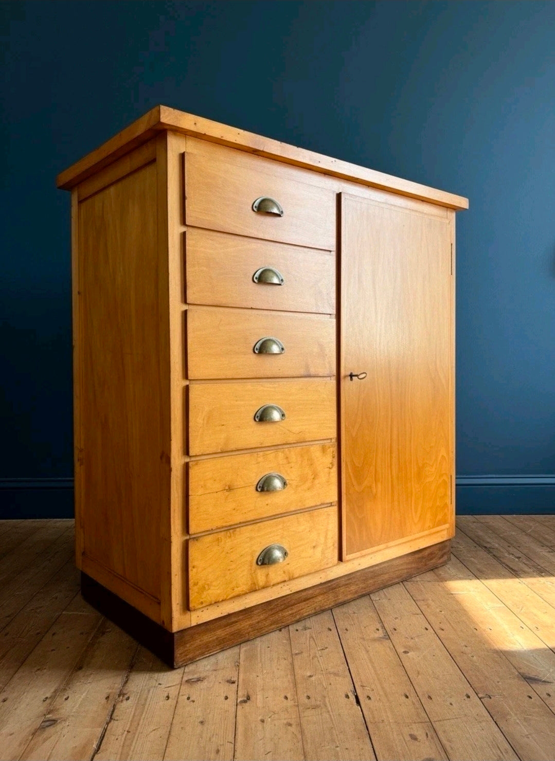 Mid Century Merchants Chest Of Drawers, Cupboard, Haberdashery,Bedroom,Clothes
