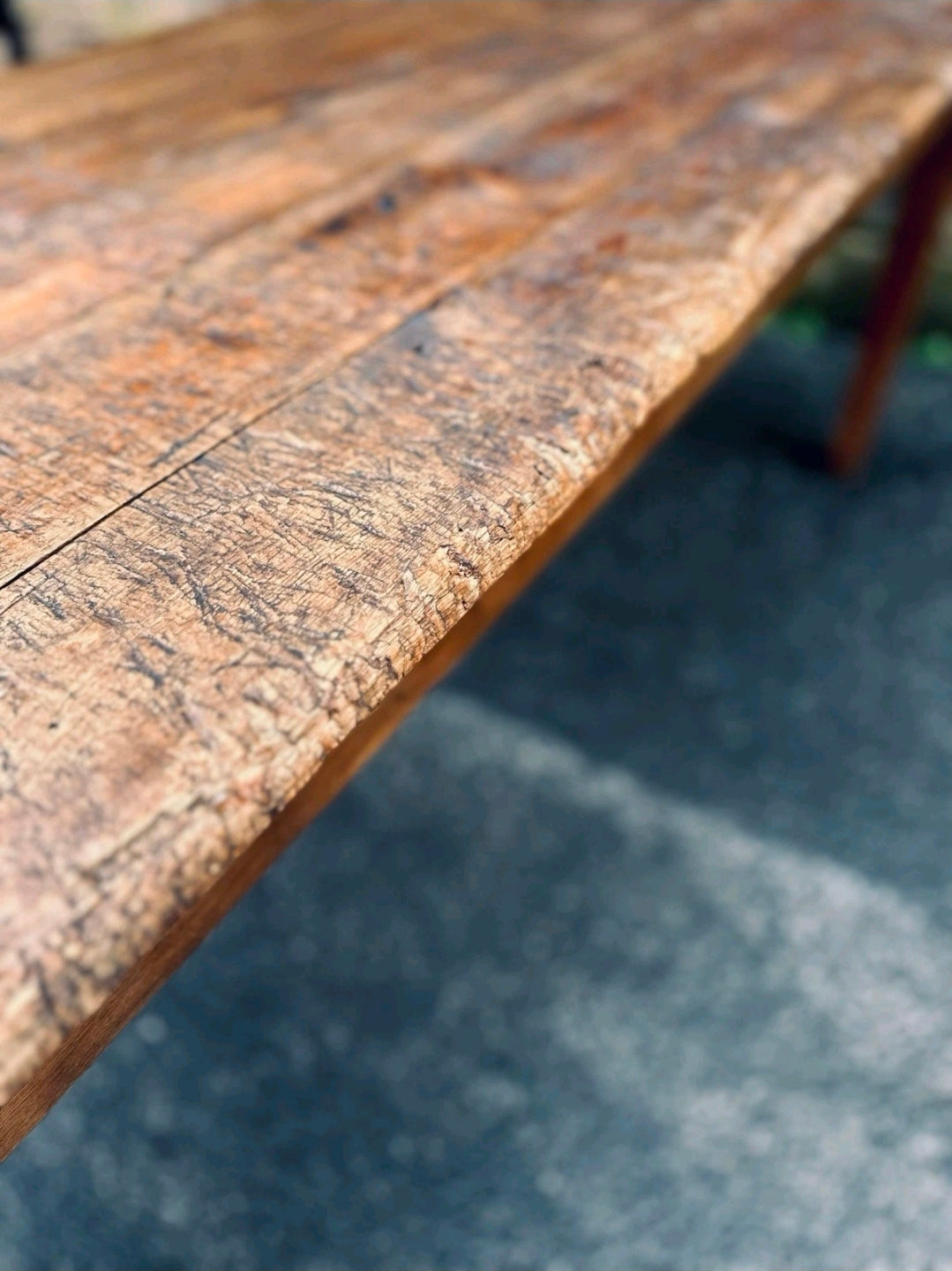 Extra Large Victorian Farmhouse Scrub Top Pine Estate Made Kitchen Table C1880.