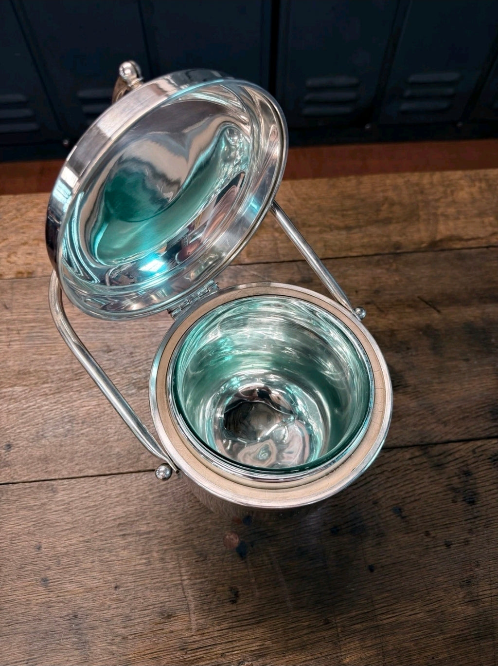 Vintage 1960s Chrome Ice Bucket. Italian, Wine cooler, Portable. MCM, Original