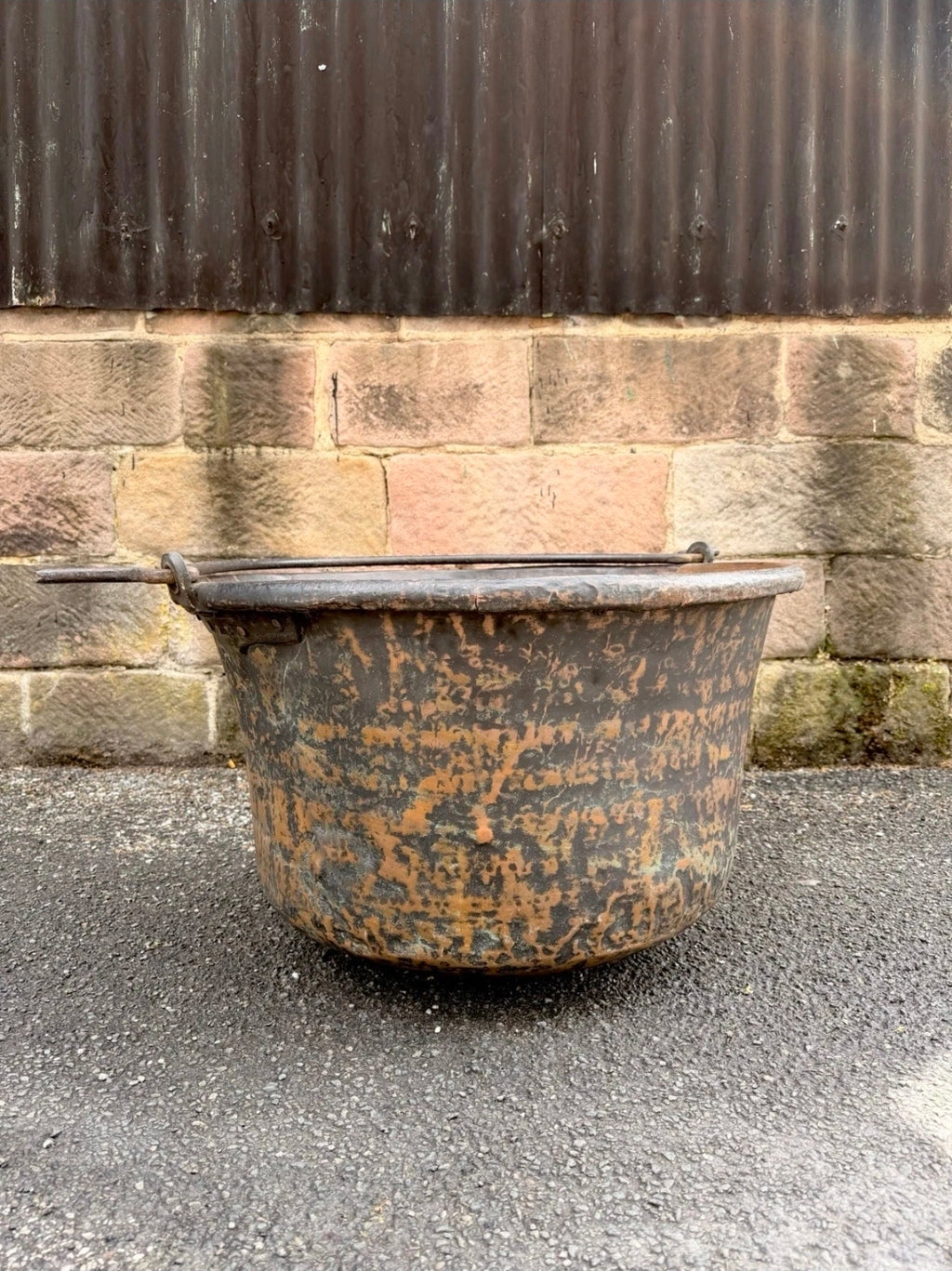 Antique Large Italian Copper Cauldron c1880.Garden Planter,Statement Ice Bucket