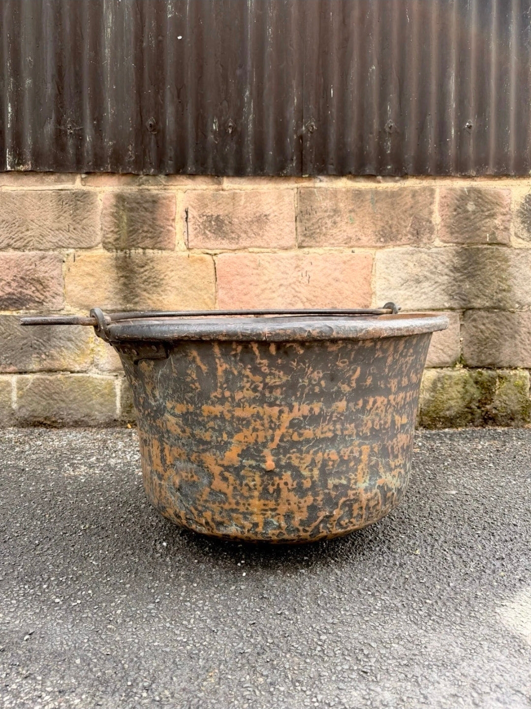Antique Large Italian Copper Cauldron c1880.Garden Planter,Statement Ice Bucket
