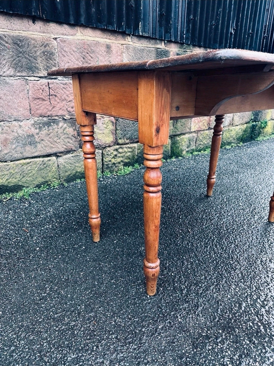 Victorian Pembroke Drop Leaf Pine Farmhouse Table, Country Cottage, Kitchen