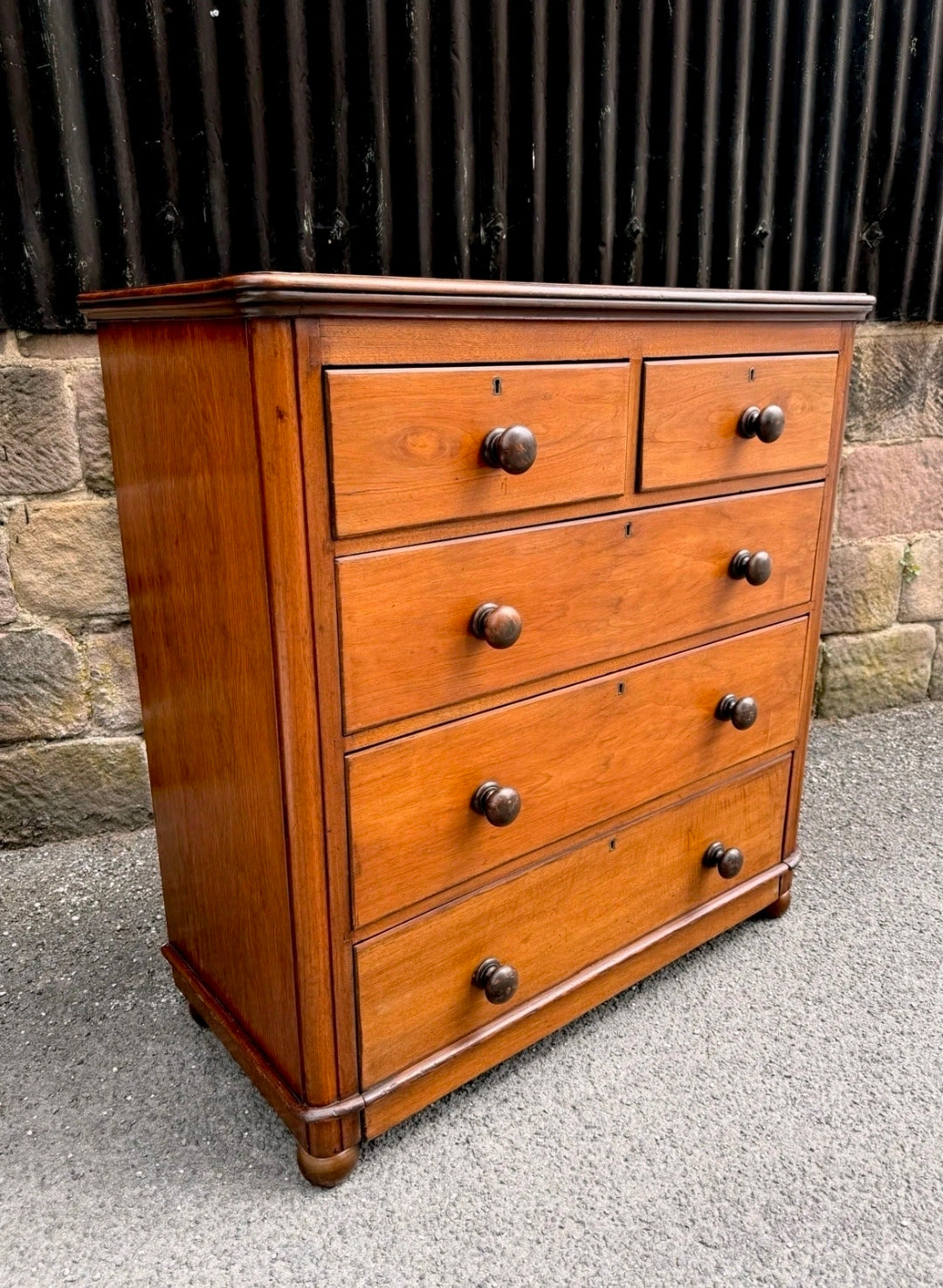 Antique Mahogany Chest Of Drawers, Victorian Original, 5 Drawers, Bedroom