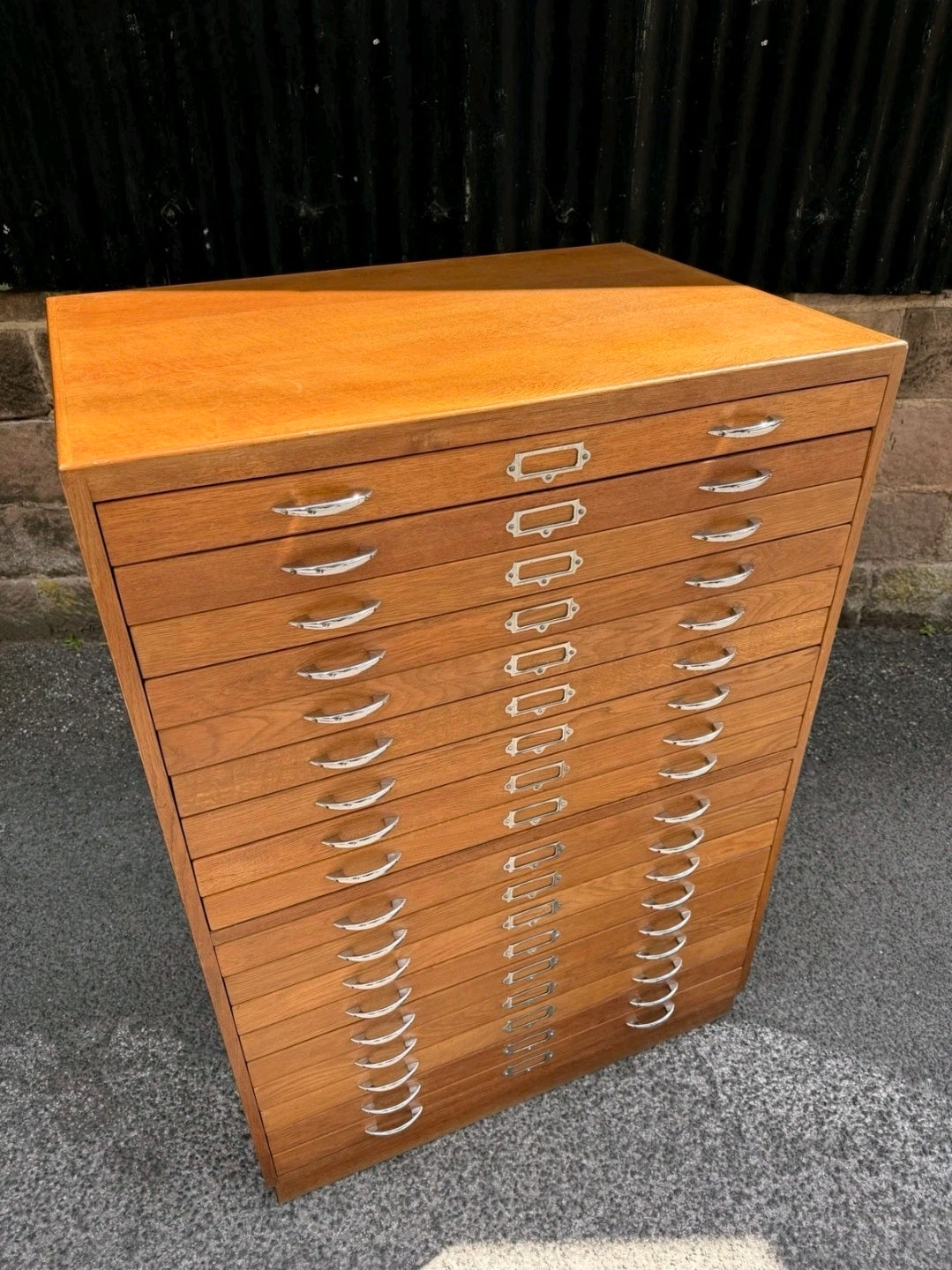 1950s Tall Architects’ Plan Chest. Oak & Birch. Artists, Studio, Storage.