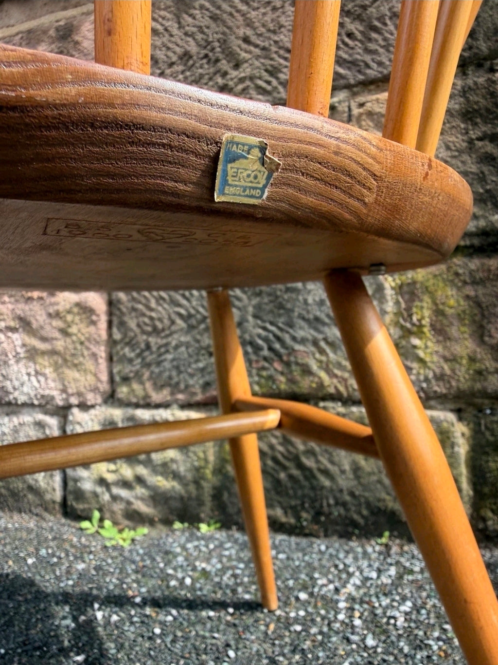 Ercol Elm And Beech Windsor Dining Chairs. Set Of 6, Vintage, Mid Century