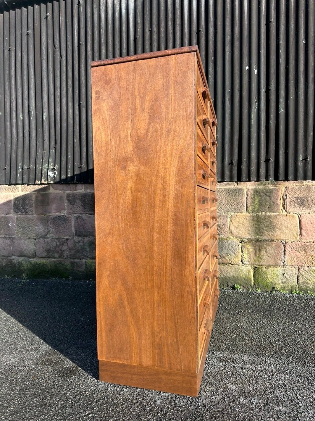 1940s Bank Of 20 Oak Index Drawers. Apothecary, Filing,Storage,Chest Of Drawers