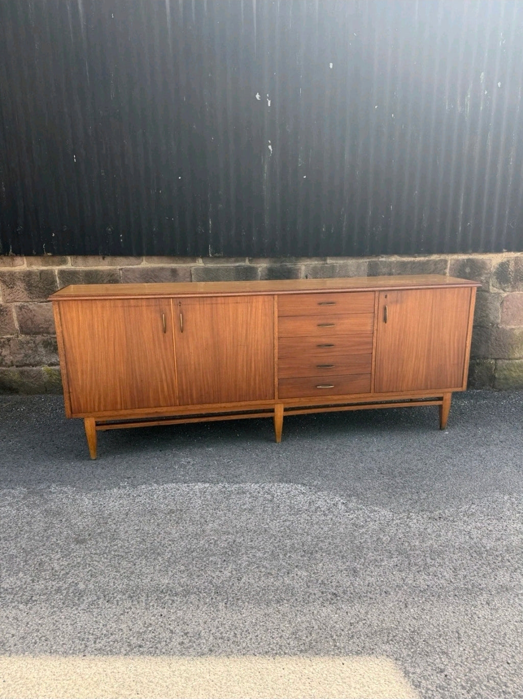 Large Mid Century Italian Rosewood Sideboard MCM, 7.5ft, Living Room, Storage