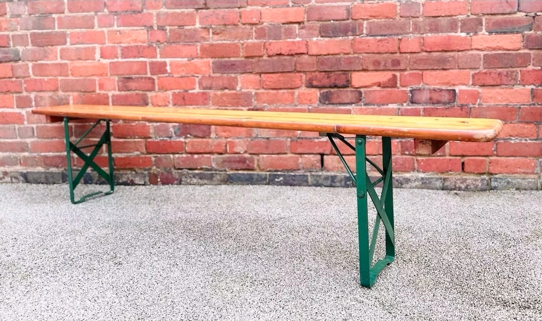 Vintage Italian Hardwood Beer Festival Benches, Dining, Pub, Bar, Garden Bench