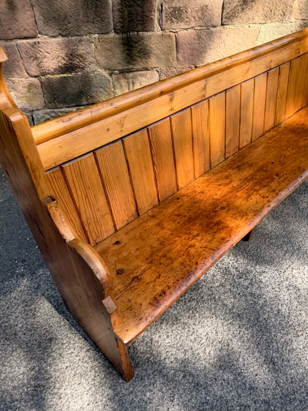 Victorian Pine Church Pew. 4 Seater, Hallway, Bench, Kitchen Seating, Dining