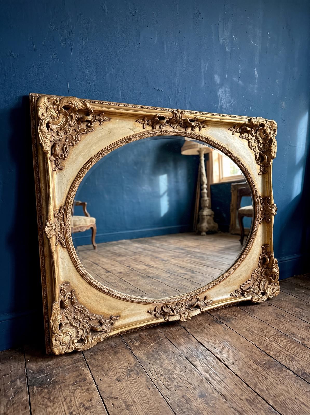 Large Ornate Gilt Framed Late 19th Century Italian Mirror