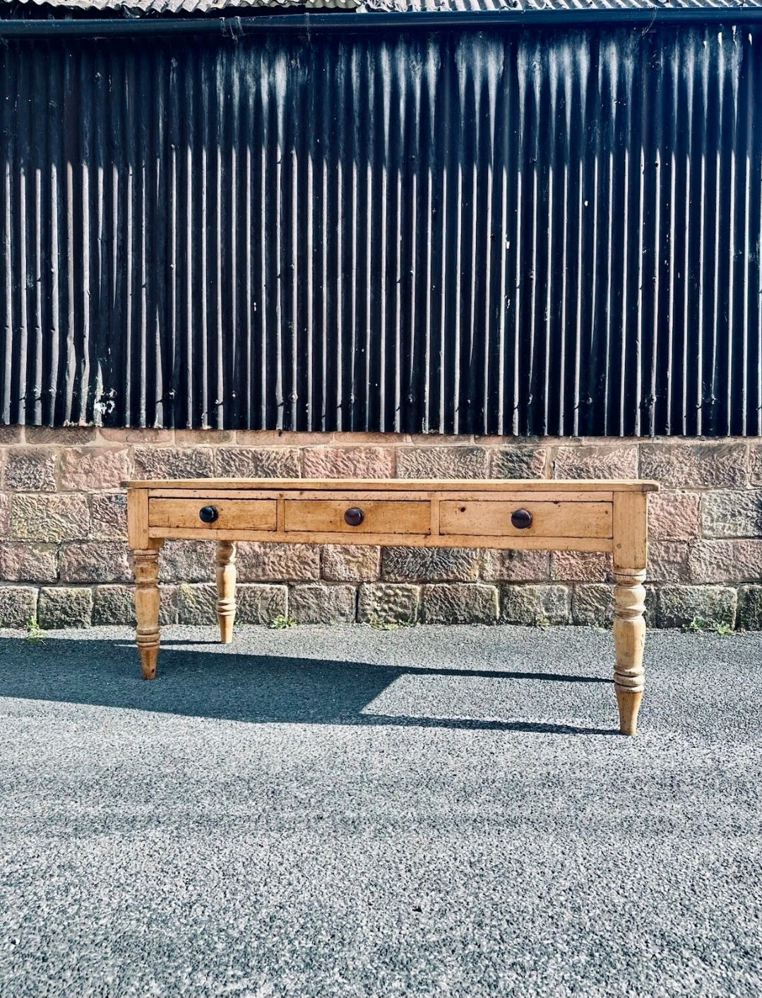 Antique Victorian Pine Farmhouse Table, Dining/ Prep, Country House, 3 Drawer