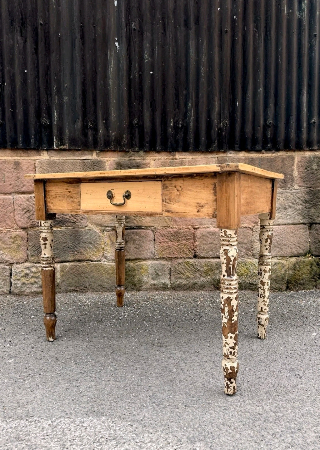 1920s Rustic Italian Pine Kitchen Table. Dining, Occasional. Side Table