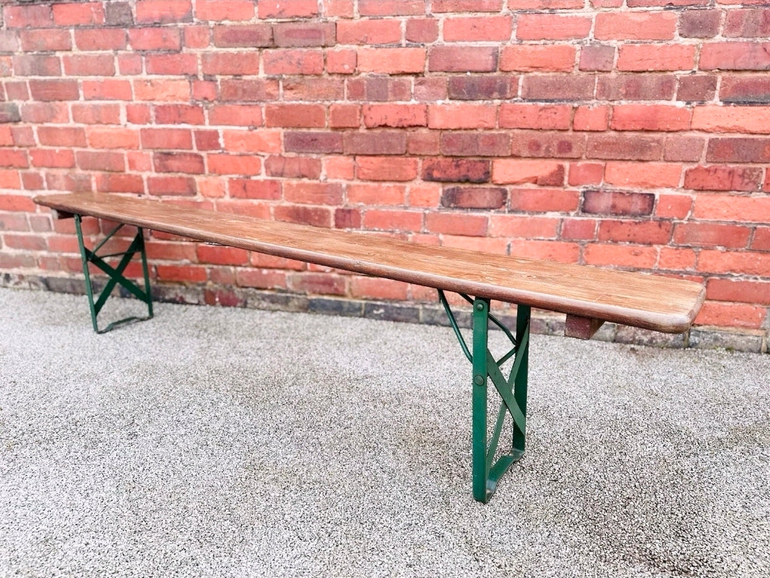 Vintage Italian Hardwood Beer Festival Benches, Dining, Pub, Bar, Garden Bench