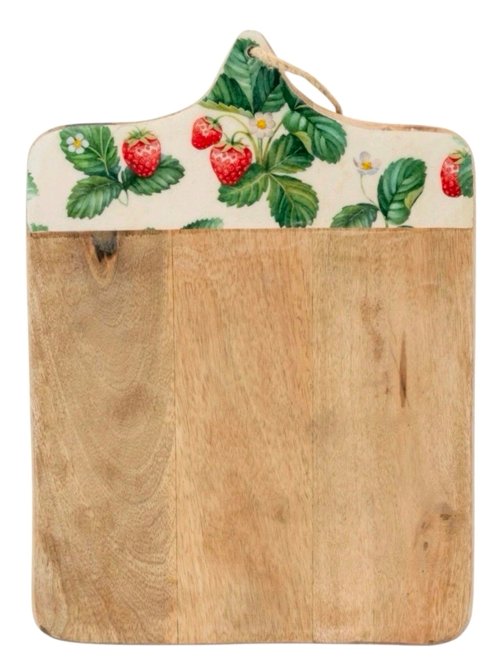 Mango Wood Paddle Board, Cutting Board, Strawberry Design, Gift,Kitchen, Serving