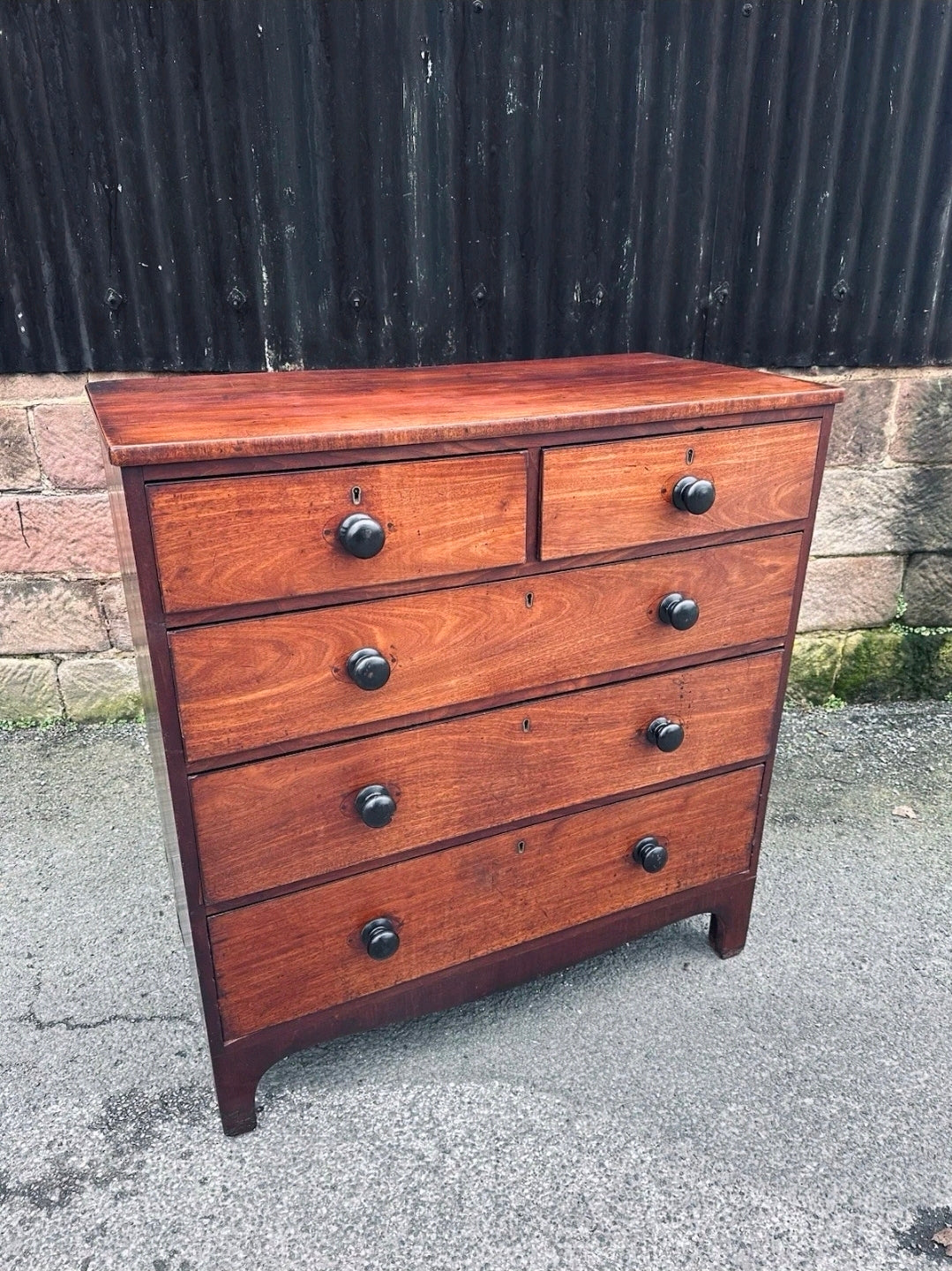 Antique Oak Chest Of Drawers, Victorian Original, 5 Drawers, Bedroom, Storage