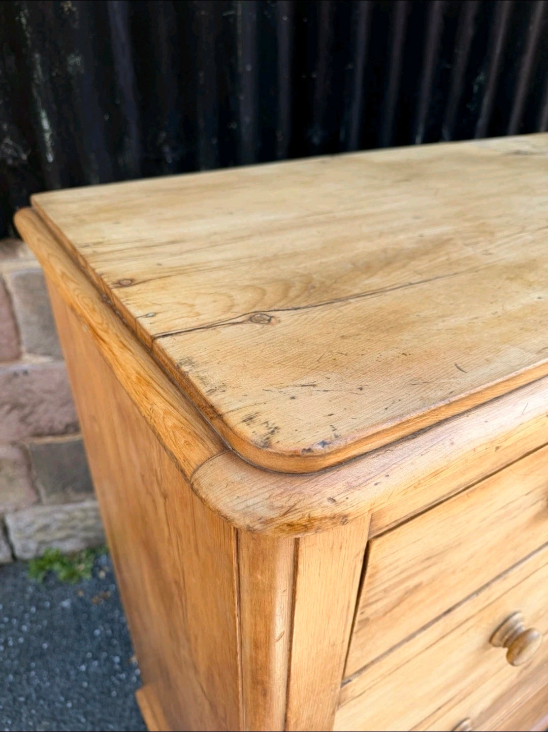 Large Antique Victorian Pine Chest Of Drawers, Country Farmhouse, Bedroom. Tall