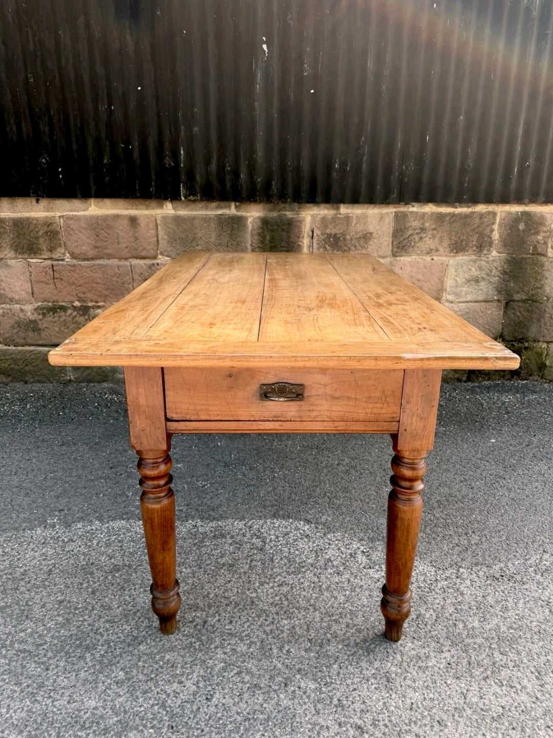 Solid Walnut Italian Farmhouse Kitchen Table C1870, Dough Table, Country, Prep