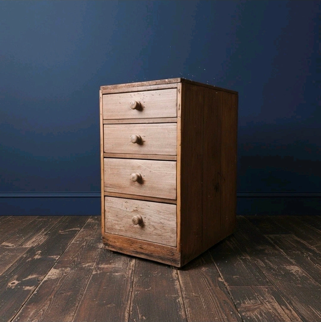 Vintage Rustic Pine Workshop Drawers, Artist, Garage, Storage, Studio.